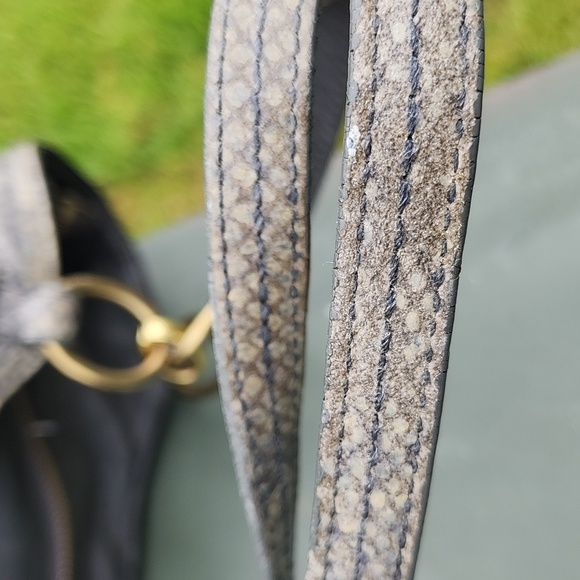 Coach Light Grey/Beige Python Embossed Leather Shoulder Tote Bag - Picture 10 of 15